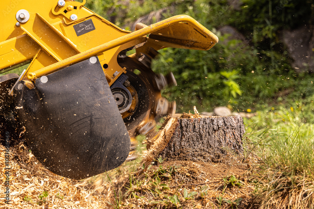 WiscoStumps stump grinding equipment on site